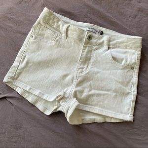 White high-waisted shorts